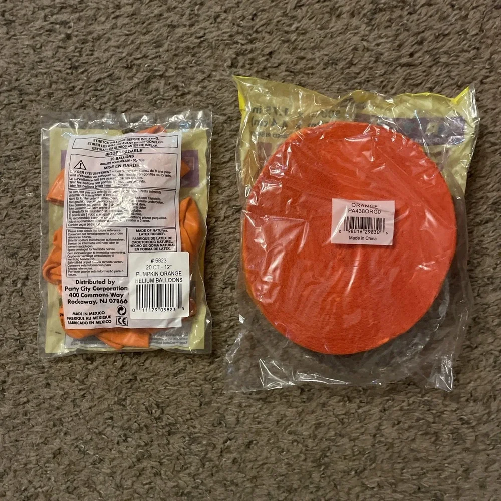 NEW Lot Of Party City Orange 12